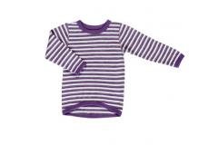 JOHA shirt merino wool Stripe purple, 90, 120