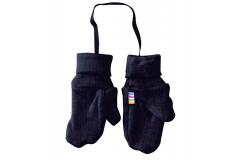 JOHA mittens with thumb merino wool navy, 70/80