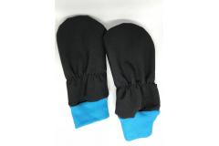 Softshell mittens in black, 0-6m