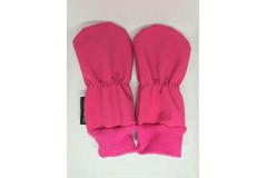 Softshell mittens in pink, 0-6m