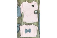 Dream Dress Pink shirt with grey bow, 74-140