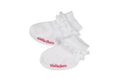 RuffleButts White Ruffled Socks, 12-24m