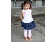RuffleButts White with Pink Flower Tank Top, 3T