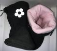 Softshell Black Boots Flower, 13cm