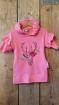 Neon pink tunica/dress with deer, 98-152